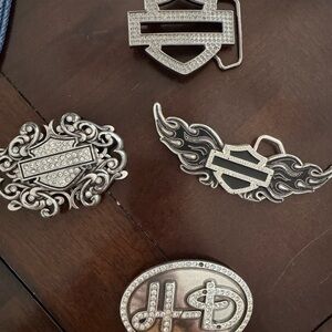 Genuine Harley-Davidson Silver Belt Buckles.